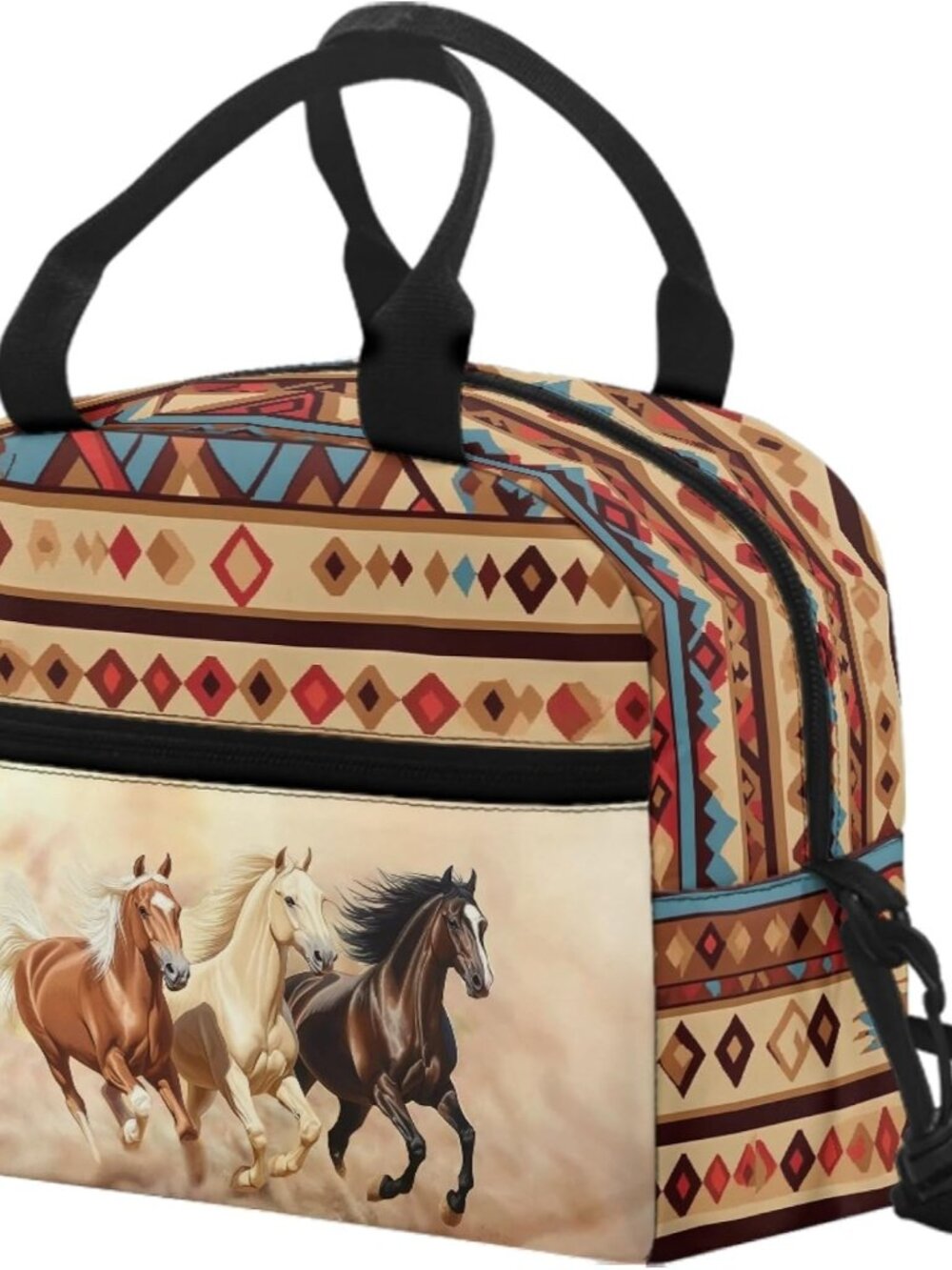 Western Horse Lunch Bag Insulated Lunch Cooler Bags Reusable Lunch Box Tote Picn